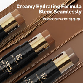 FV contour stick application on cheek illustrating natural shadow and definition