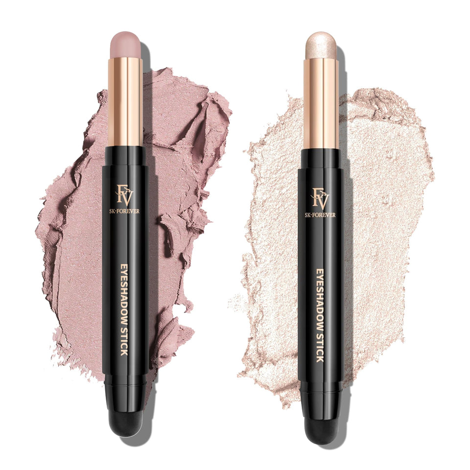 FV dual-ended stick front packaging showing both rose and pearl shades, quick application benefit