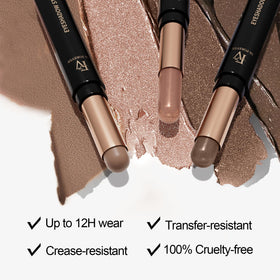 FV swatches on forearm of vanilla and champagne showing true pigmentation