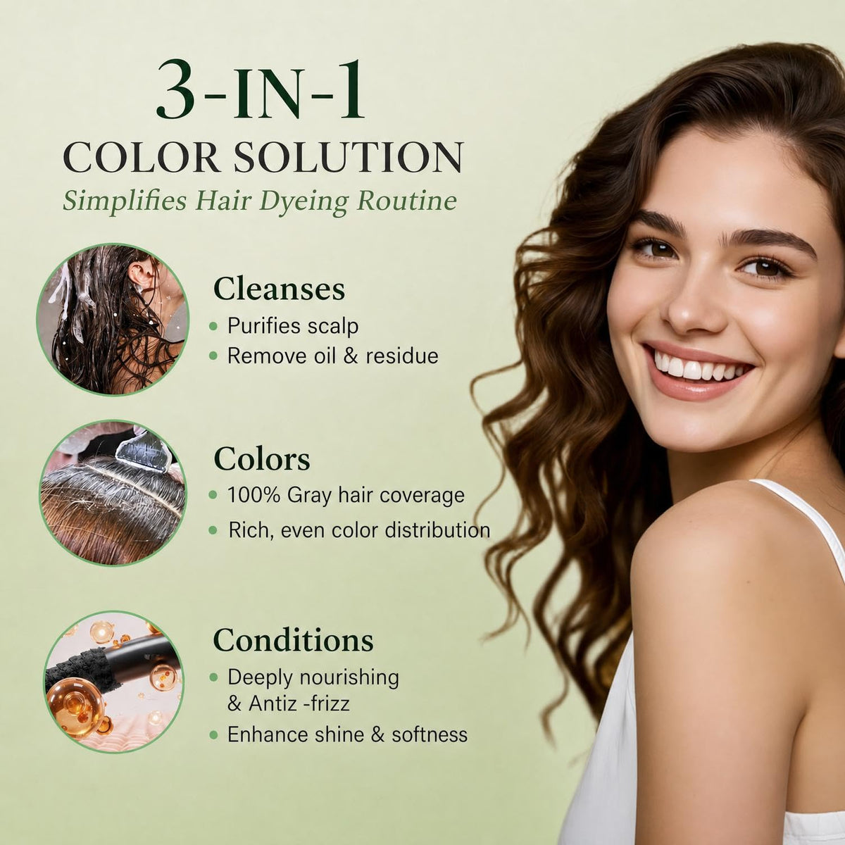Fvquhvo applying shampoo on dry hair demonstrating easy at-home use benefit