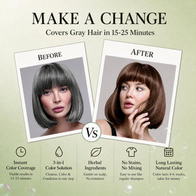 Fvquhvo before and after gray blending showing visible natural brown benefit