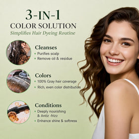 Fvquhvo before and after brown coverage showing natural-looking gray blending and improved tone