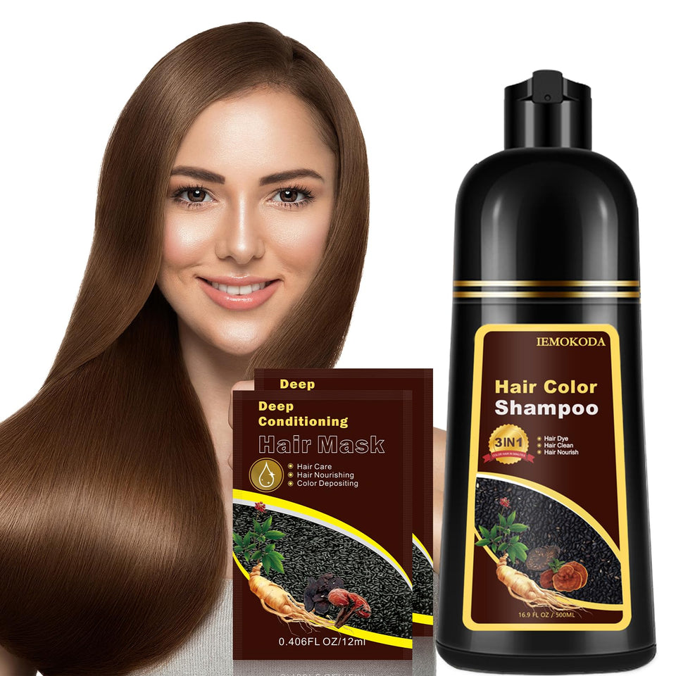 Fvquhvo bottle front view showing brown shampoo and clear branding for easy identification