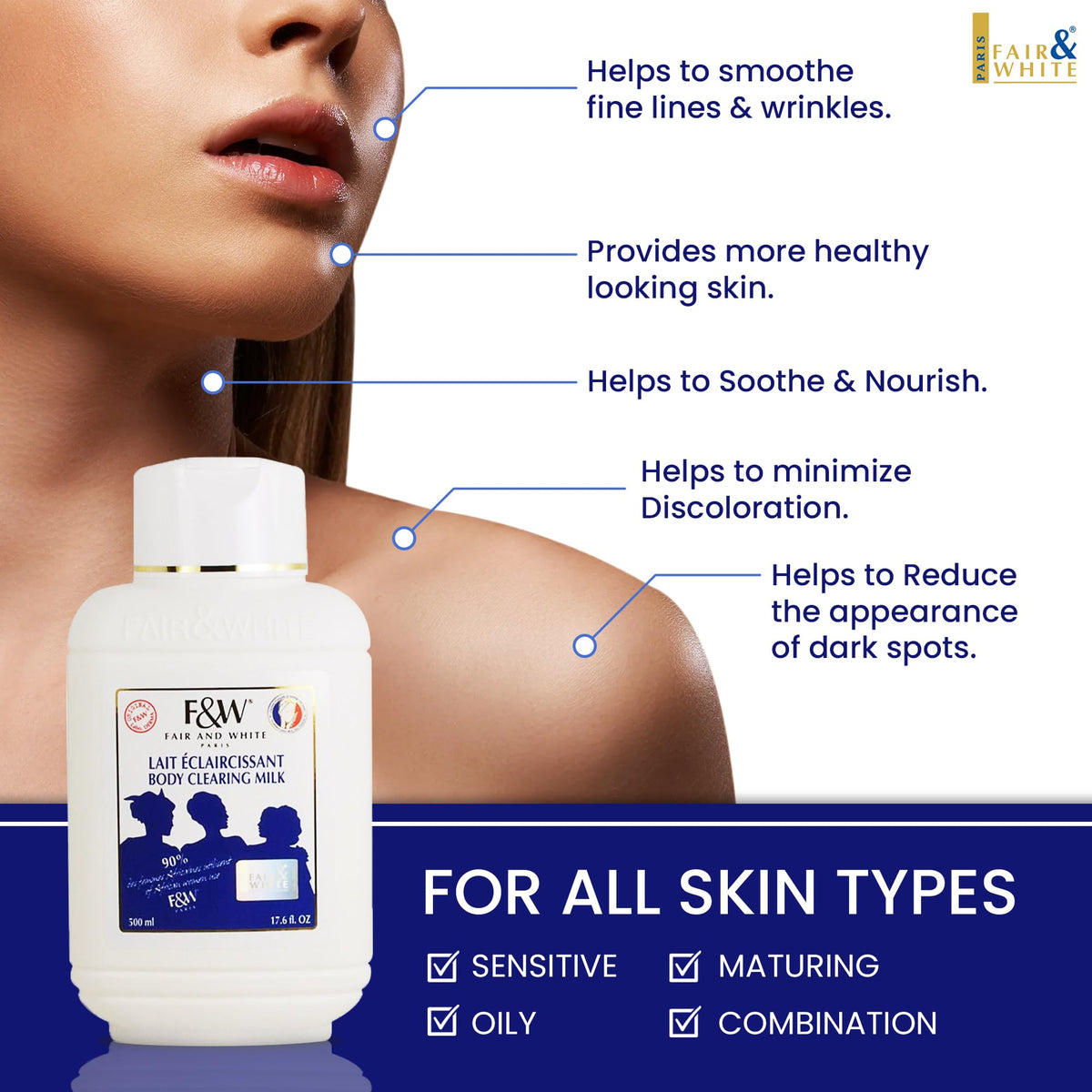 F&W close-up pump dispensing lotion for controlled, mess-free use