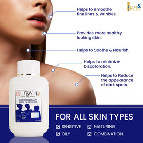 F&W close-up pump dispensing lotion for controlled, mess-free use