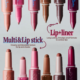 fwee lips wearing Chocolate Box close-up for defined, satin finish