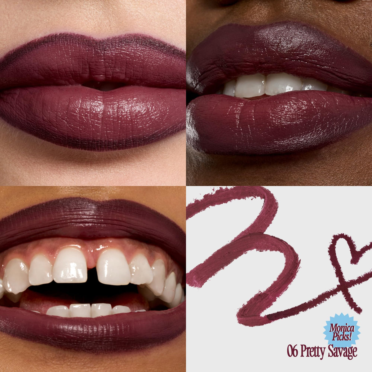 fwee satin swatch close-up showing rich purple pigment and smooth blendability