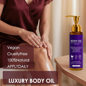 FWPTEI applying body firming oil on legs for deep hydration benefit