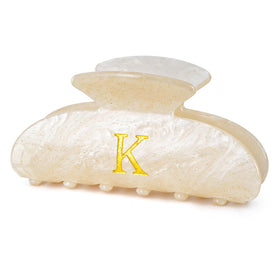 Fycert gold K front view showing initial and polished finish for stylish accent