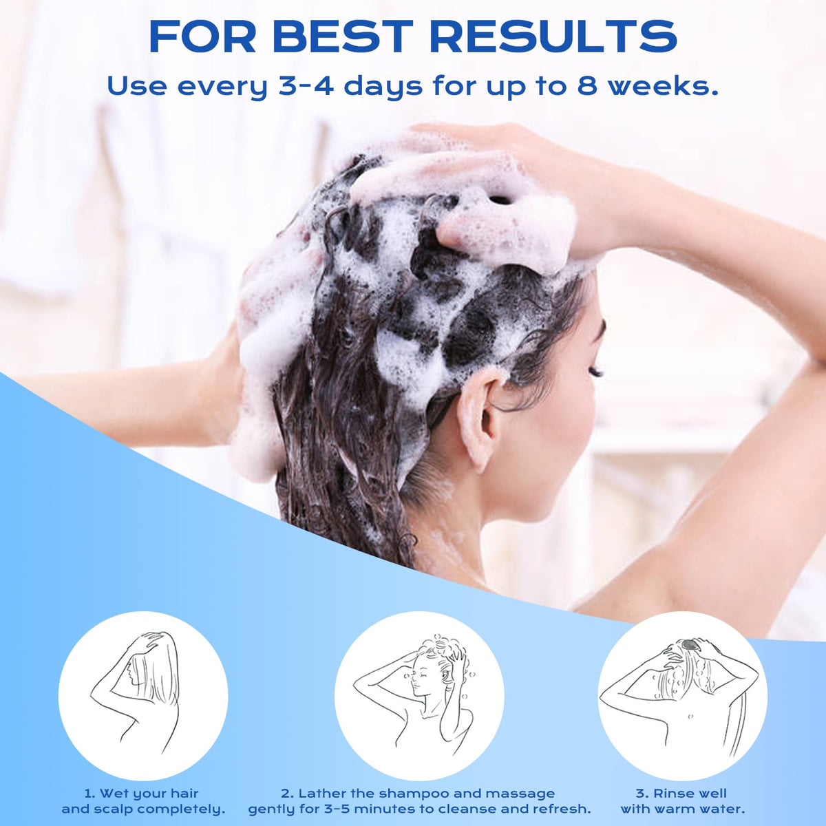 FYZMTL application on scalp being massaged to show targeted relief benefit