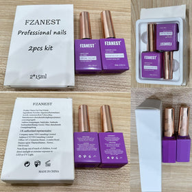 FZANEST before-and-after nails showing protection from chips and restored gloss