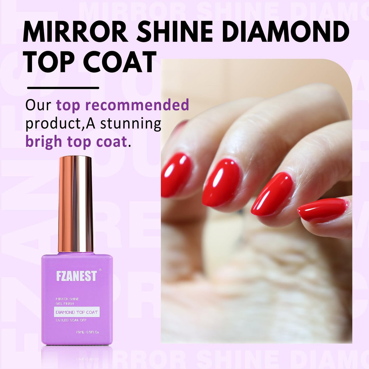 FZANEST brush pulled from bottle demonstrating smooth application and even coverage
