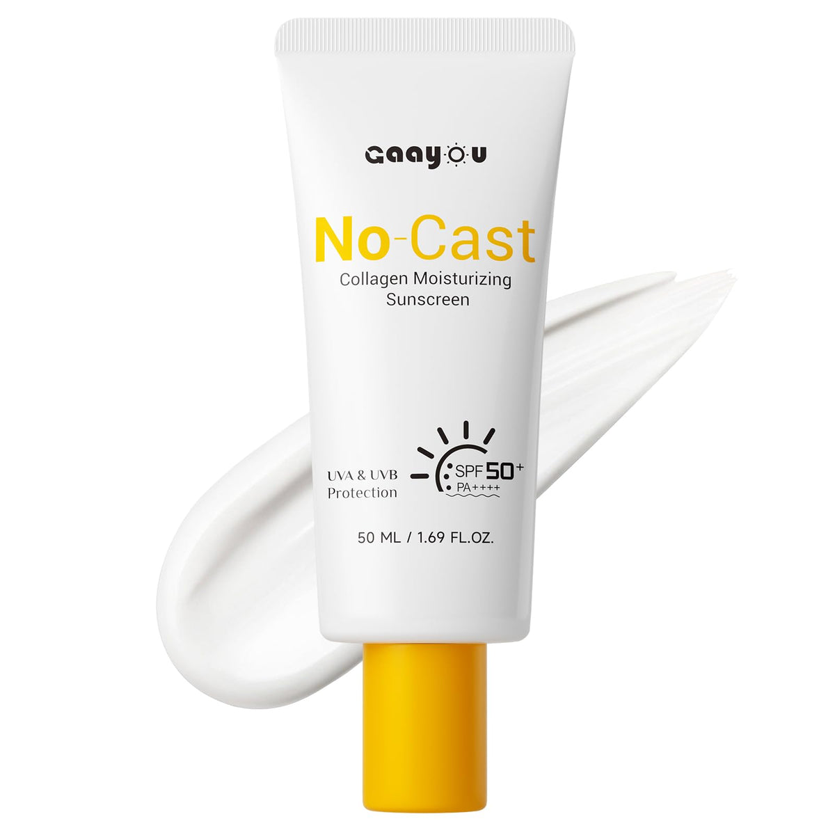 Gaayou front bottle showing clean label and SPF50 protection benefit