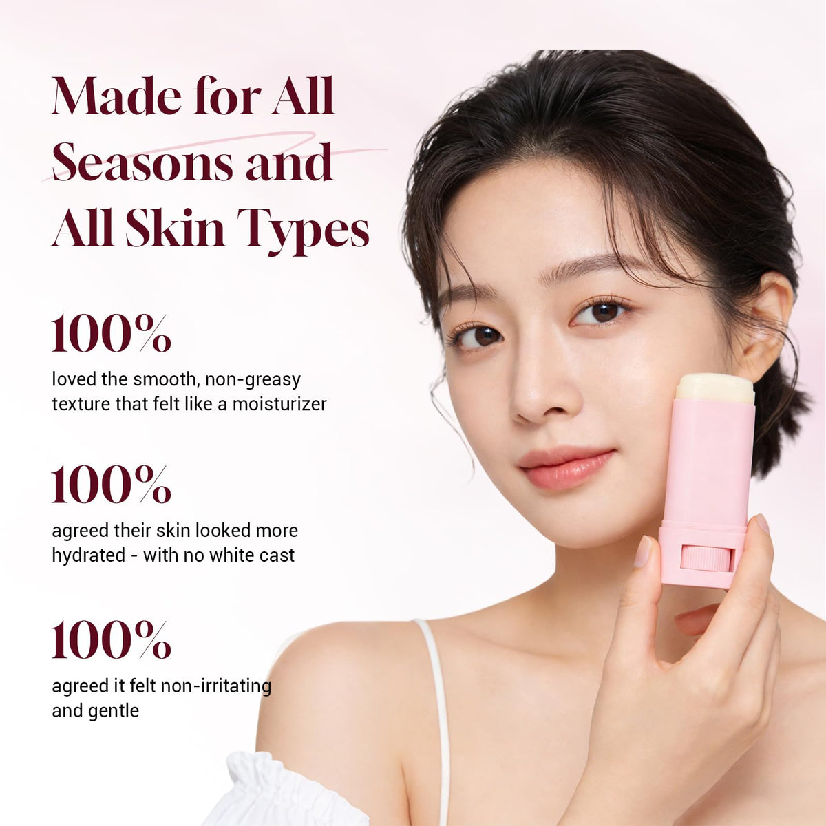 Gaayou sunscreen stick label highlighting collagen and centella ingredients for soothing
