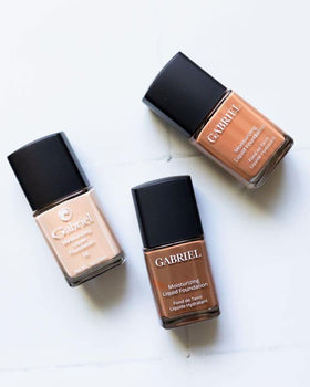 Gabriel Cosmetics arm swatches showing Natural Beige for shade selection benefit