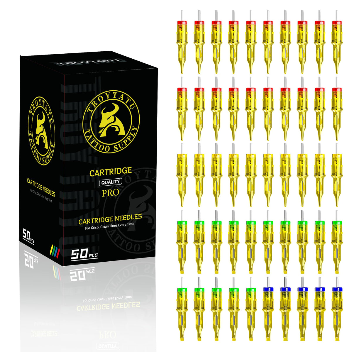 Gaea front packaging showing 50PCS cartridges and clear labeling for reliability