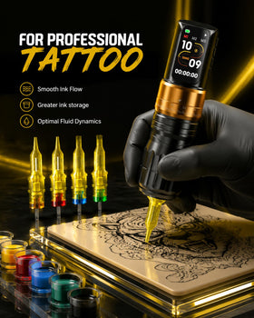 Gaea cartridges on a clean studio bench conveying sterile professional readiness