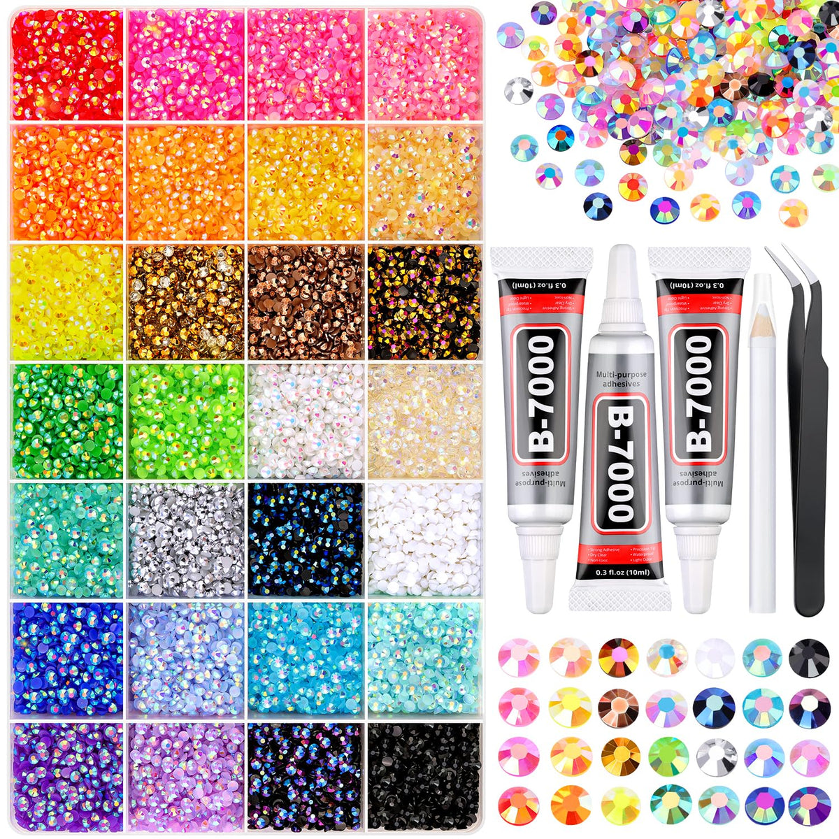 GA&EN front package showing full rhinestone kit and included tools for easy crafting