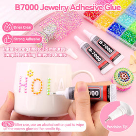 GA&EN tools and three B7000 glue tubes ready to apply gems with precision