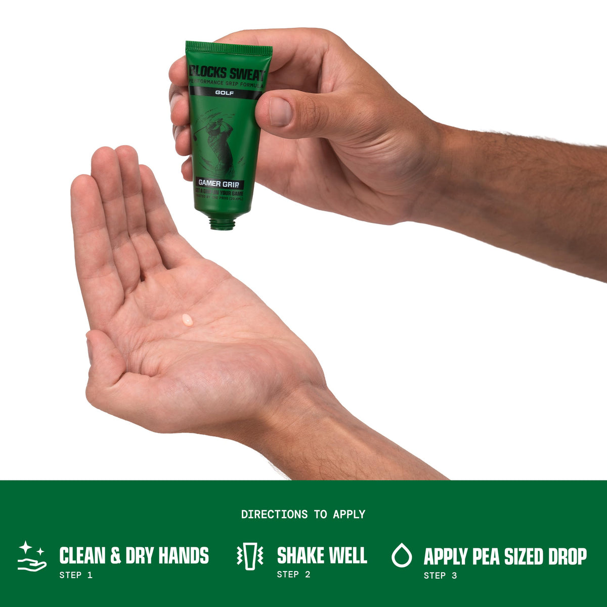 Applying Gamer Grip to palms demonstrating improved grip control