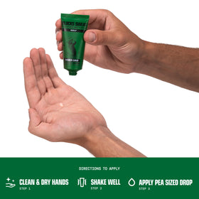 Applying Gamer Grip to palms demonstrating improved grip control
