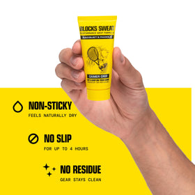 Applying Gamer Grip to hands for immediate sweat control and steadier hold
