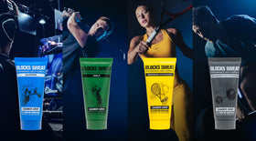 Player using Gamer Grip on court demonstrating firmer paddle control during play