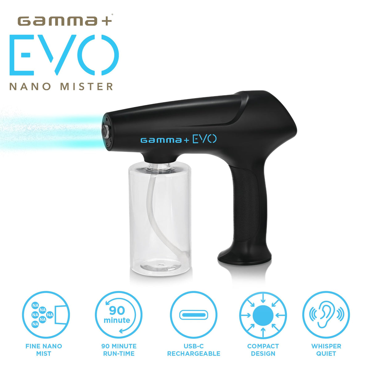 GAMMA+ closeup of nano mist nozzle highlighting fine atomization and precise spray control