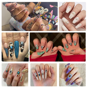Ganepwns display with nail tools and charms illustrating DIY manicure setup advantage