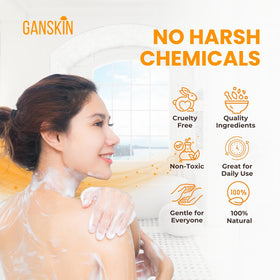 Ganskin scale comparison with hand showing bottle size and travel-friendly benefit