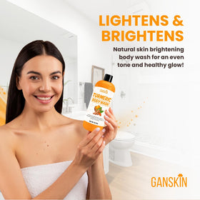 Ganskin bottle held in hand demonstrating ergonomic shape and easy dispensing