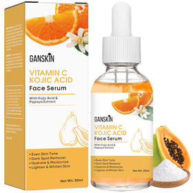 Ganskin front bottle showing clean packaging and brightening benefits