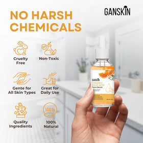 Ganskin serum absorbed on skin demonstrating smooth hydrated finish