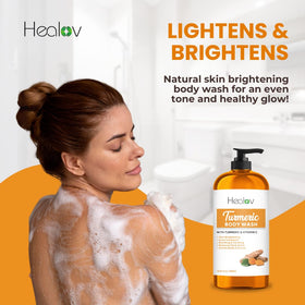 Ganskin applying wash to face demonstrating gentle exfoliating use