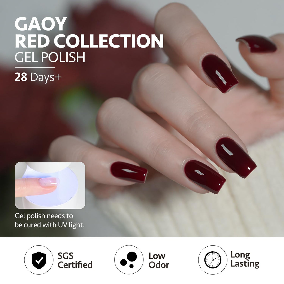 GAOY manicure in use on hand model demonstrating salon-quality finish