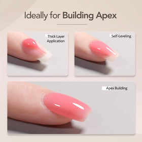 GAOY application on hands demonstrating easy at-home builder base strengthening nails