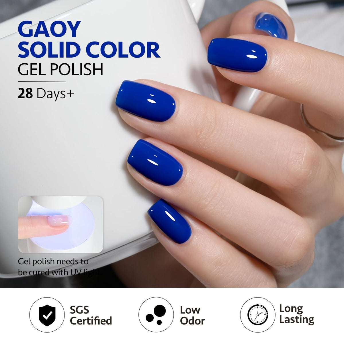 GAOY gel polish curing under LED lamp for quick professional finish