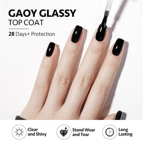 GAOY base coat applied on a nail illustrating adhesion and even surface