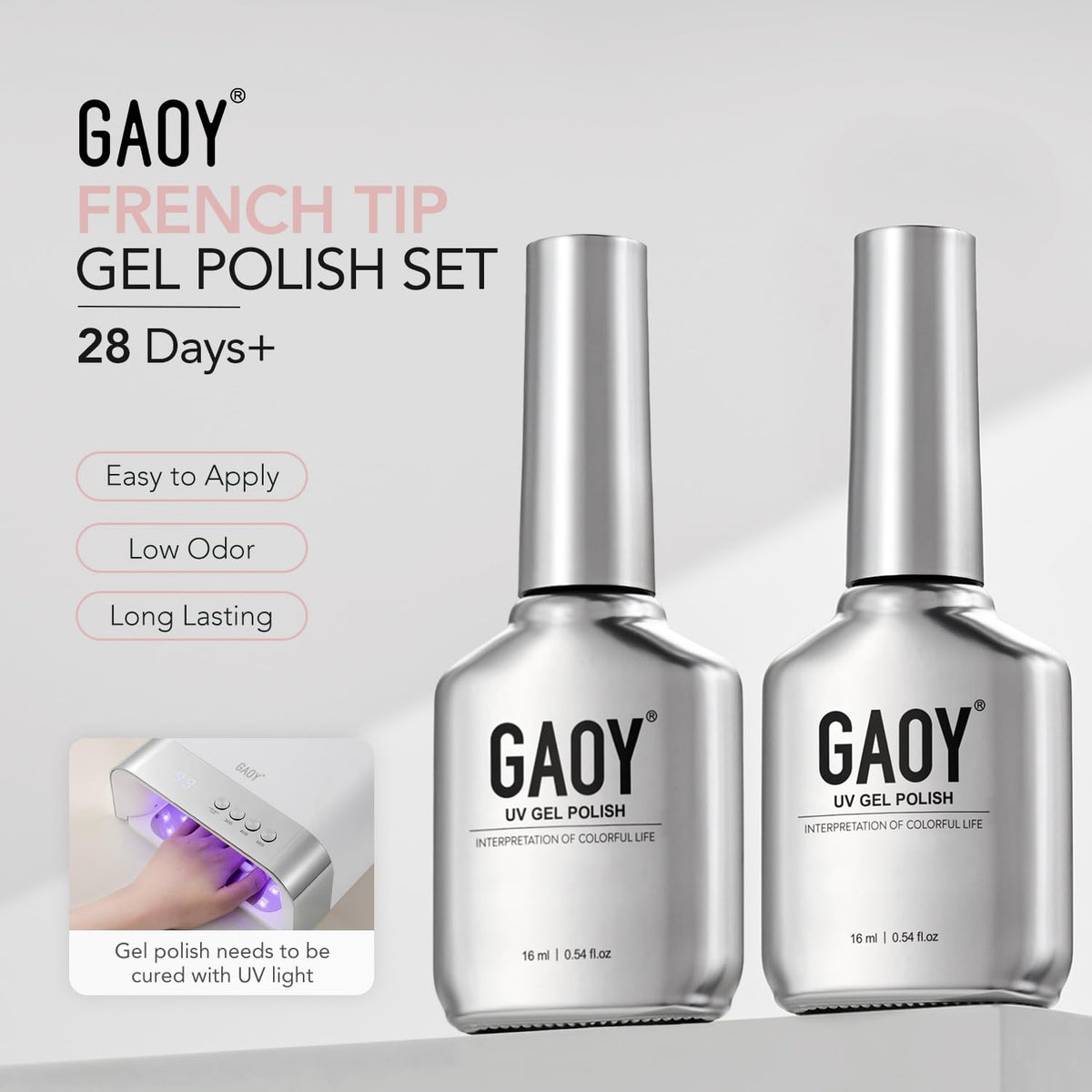 GAOY before and after nails showing transformation and long-lasting shine