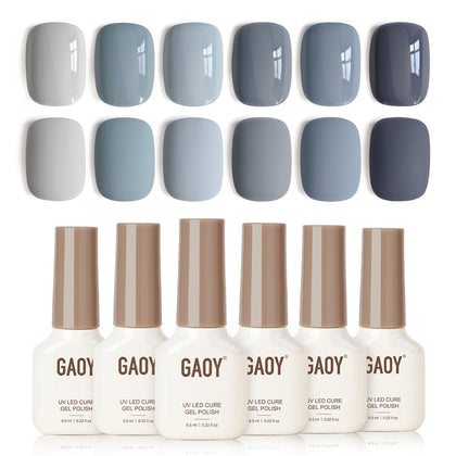 GAOY front packaging showing six blue gel bottles and kit benefits
