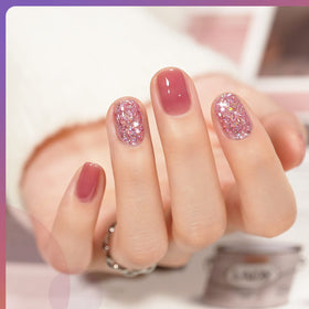 GAOY close-up of bottle brush and glitter gel texture showing smooth, sparkly formula