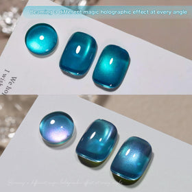 GAOY glitter gel close-up revealing holographic particles for intense sparkle