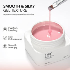 GAOY brush beside open jar showing gel texture and smooth application benefit