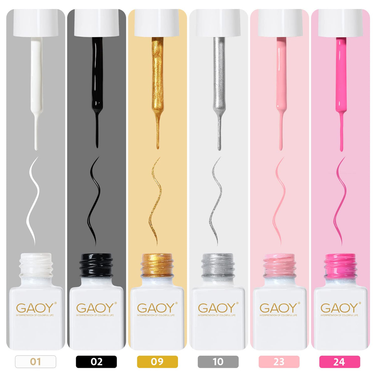 GAOY fine brush tip close-up demonstrating precise control for crisp nail art