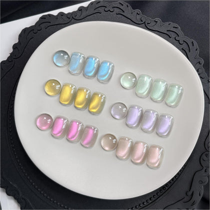 GAOY front packaging of six cat eye gel polishes showing colors and magnet benefit easy selection