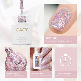 GAOY manicure being cured under UV/LED lamp demonstrating fast professional finish