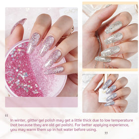 GAOY glitter texture close-up highlighting reflective chrome shine and dense sparkle
