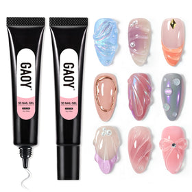 GAOY front view of two clear sculpting gel tubes showing packaging and easy-squeeze benefit