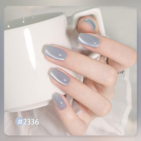 GAOY close-up cat eye stroke on a nail showing vivid shimmer effect