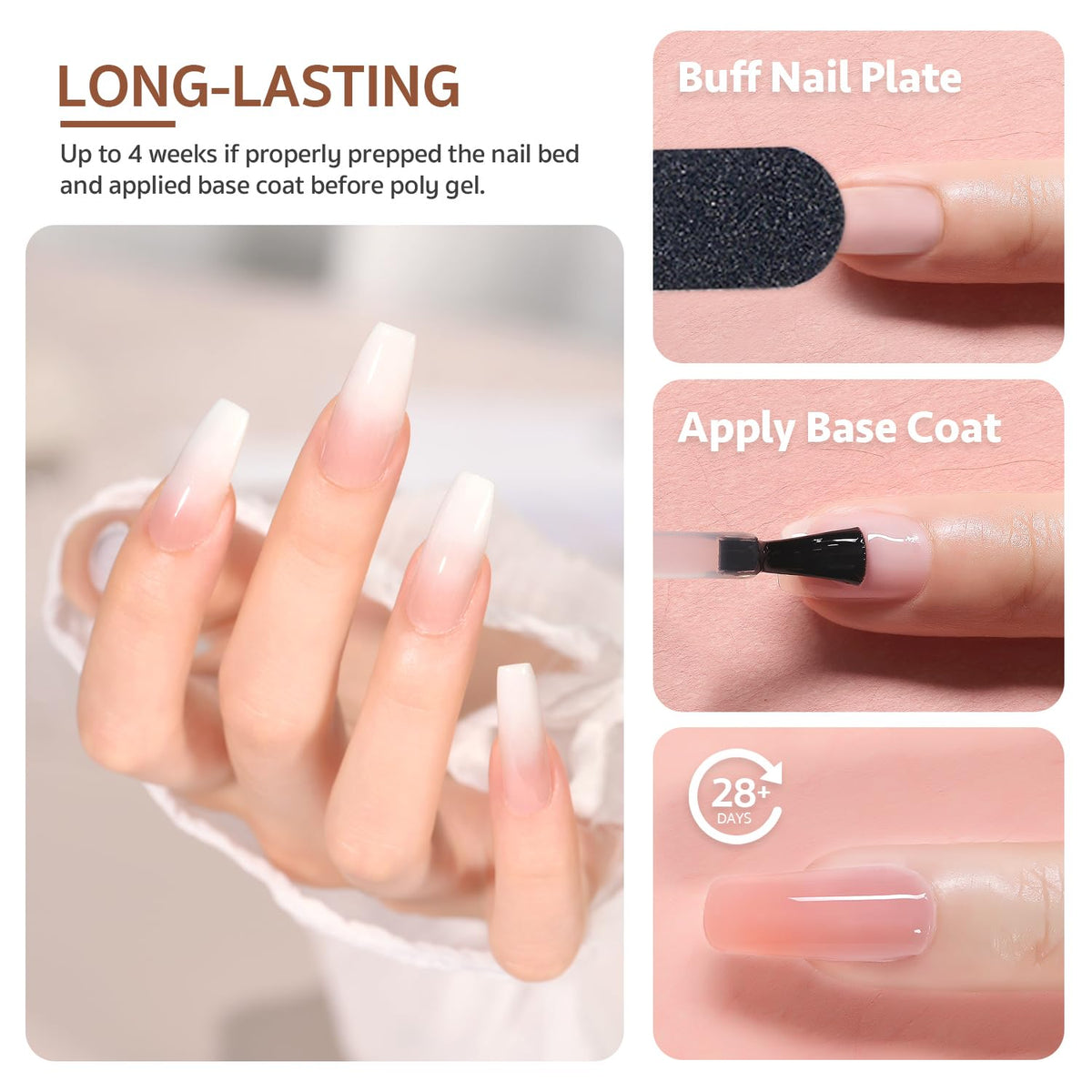 GAOY close-up of poly gel texture on brush showing smooth spreadability for clean shaping